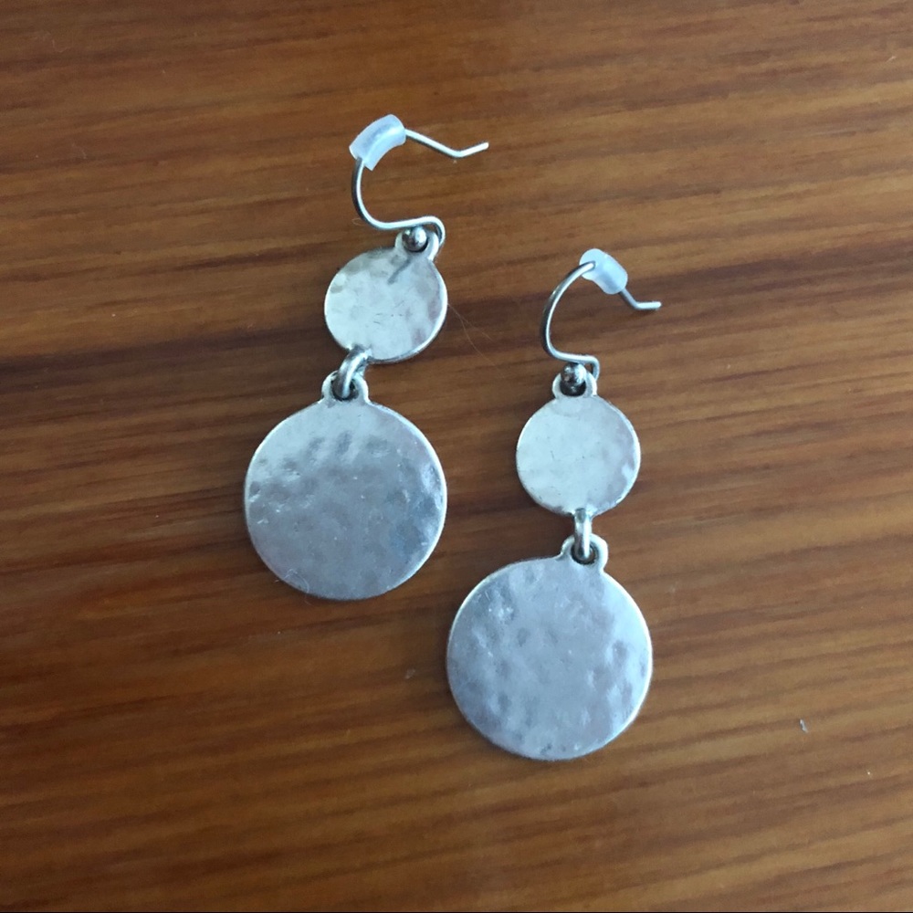 Lucky Brand Silver Hammered Drop earrings